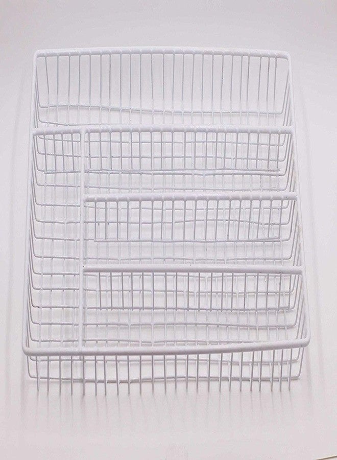 INDIAN DECOR 28970 Stainless Steel Large Cutlery Tray 36 x 26 cm (White, 36 x 26 cm) - Image 2